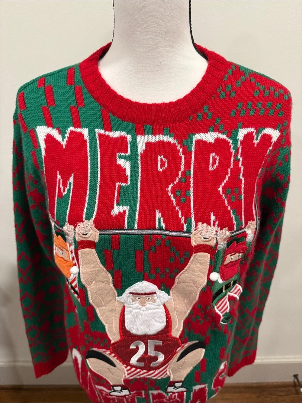 Celebrate Together 'Merry Liftmas' Crewneck Sweater Size Small
